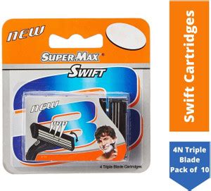 Supermax Swift 4N Triple Blade Cartridges (Pack of 10) - Price in India ...