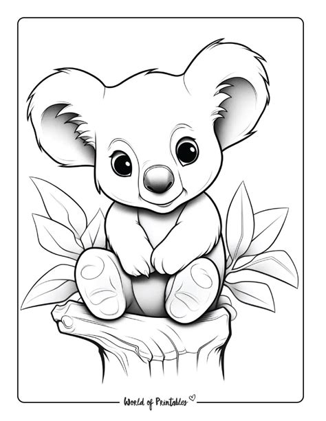 Koala Head Coloring Page