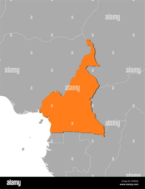 Map of Cameroon and nearby countries, Cameroon is highlighted in orange Stock Vector Image & Art ...