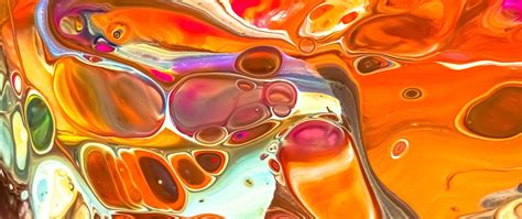 Download wallpaper 2560x1080 liquid, bubbles, abstraction, colorful ...