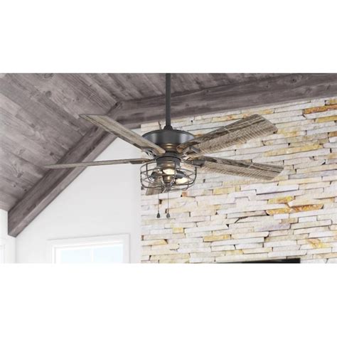 Harbor Breeze Hamilton 52-in Matte Black Indoor Ceiling Fan with Light ...
