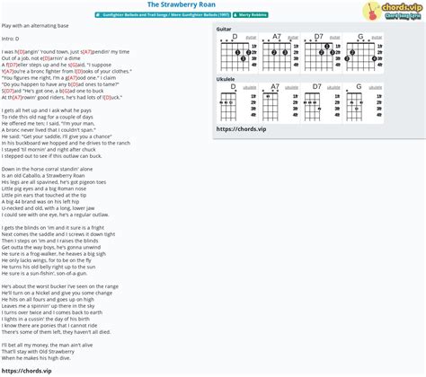 Chord: The Strawberry Roan - tab, song lyric, sheet, guitar, ukulele ...