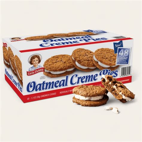 Little Debbie Oatmeal Creme Pies, 48 Individually Wrapped Cookies, 1.3 ...