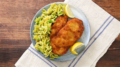 Download Caption: Authentic Wiener Schnitzel Served with Pasta ...