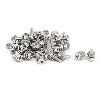3NH® M3 x 8mm 304 Stainless Steel Phillips Pan Head Screws Nuts w ...