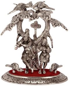 eCraftIndia Radha Krishna Statue Under Tree Decorative Showpiece - 22. ...
