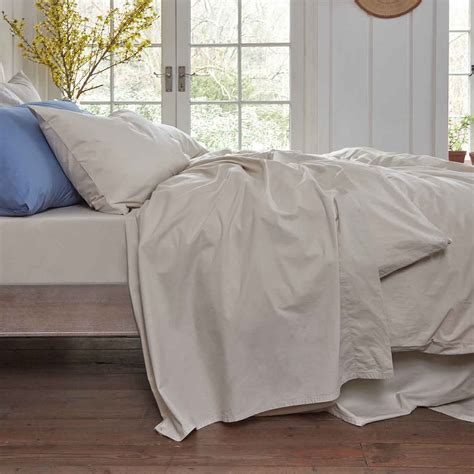Parchment Washed Cotton Percale Flat Sheet#N# #N# | Piglet in Bed UK