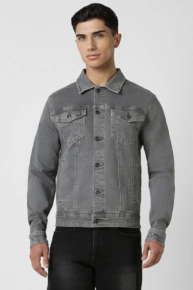 Buy Men Grey Solid Casual Jacket Online - 39707390 | Van Heusen