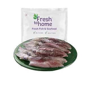 FreshToHome Squid/Koonthal - Whole (8 to 12+ Count/kg) (480g to 580g ...