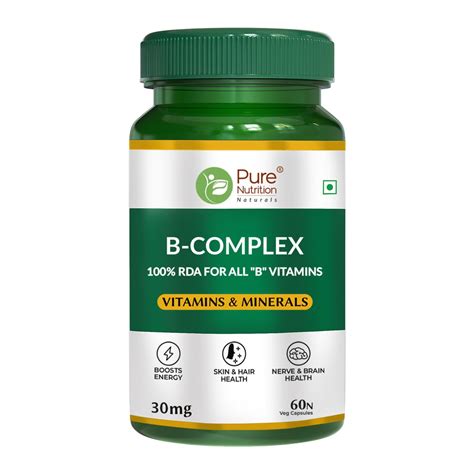 Pure Nutrition Vitamin B-Complex Tablets - 100% RDA for B Vitamins with ...