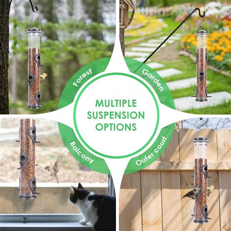 Snapklik.com : MIXXIDEA Metal Tube Bird Feeders For Outdoors Hanging ...