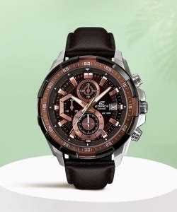 CASIO EFR-539L-5AVUDF Edifice EFR-539L-5AVUDF Brown Dial Brown Leather ...