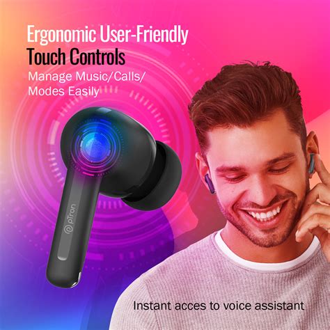 pTron Zenbuds Evo X1 In-Ear TWS Earbuds with Quad Mic (Black) - pTron India