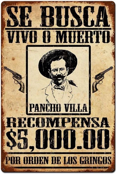 Mexican Revolution Poncho Villa Wanted Poster in Spanish 8 X 10 Photo - Etsy