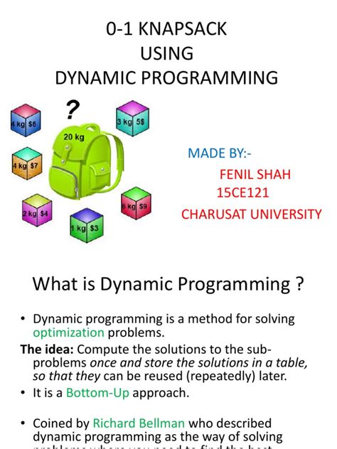Dynamic Programming for Knapsack 的图像结果