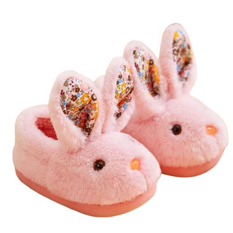 Baby Slippers Kids Girls Cute Winter Slippers, Child Cartoon Rabbit ...