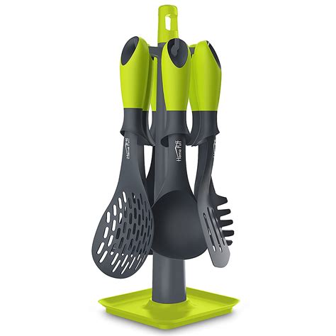 Buy Home Puff Nylon Cooking and Serving Tools with Carousel Holder Set ...