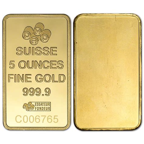 5 oz Gold Bar - Random Brand - Secondary Market - 999.9 Fine [GOLD-Bar ...