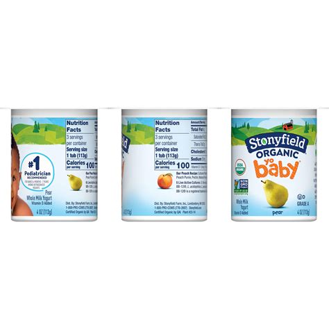 Buy Stonyfield Organic YoBaby Stage 1 Baby Yogurt Cups, Pear & Peach, 6 ...