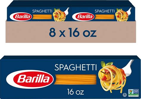 Amazon.com : Barilla Spaghetti Pasta, 16 oz. Box (Pack of 8) - Non-GMO ...