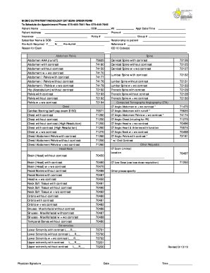 Fillable Online MCMC OUTPATIENT RADIOLOGY CAT SCAN ORDER FORM Fax Email ...
