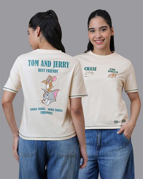 Tom & Jerry Printed Regular Fit Tshirt For Women – Free Authority
