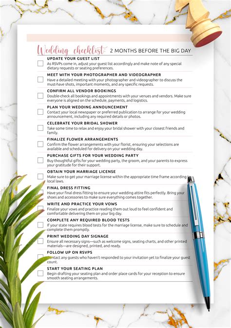 Image result for Printable Wedding Checklist PDF