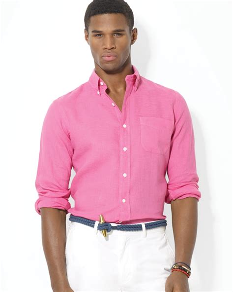 Pink Mens Polo Shirt Long Sleeve at Richard Schrader blog