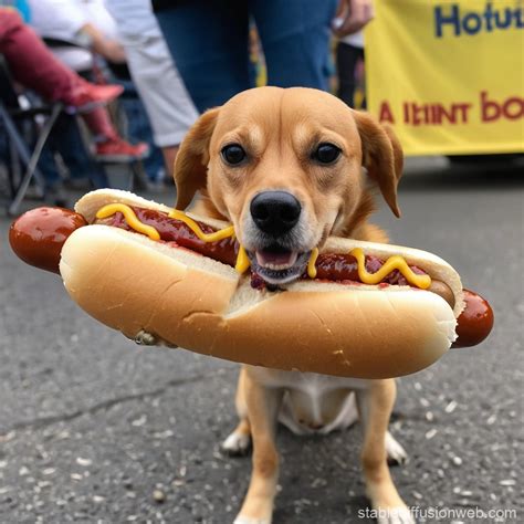Dog in Hotdog Costume | Stable Diffusion Online