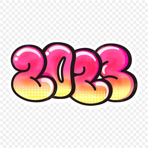 Logotipo De Graffiti De Texto De Burbuja De Año Nuevo 2023 PNG , 2023 ...