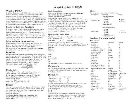 Latex guide - A quick guide to L A T E X What is L A T E X? L A T E X ...