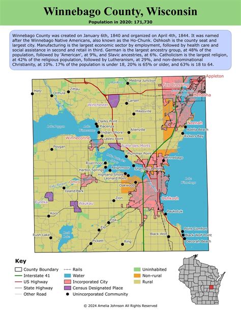 Here's a map of Winnebago County, Wisconsin! @AmeliaMakesMaps posted ...