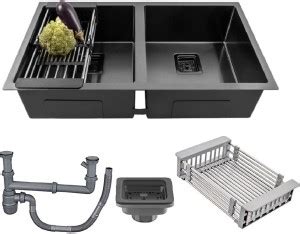 MIGSA HANDMADE KITCHEN SINK 37" X 18" X 10" INCH DOUBLE BOWL SOUND ...