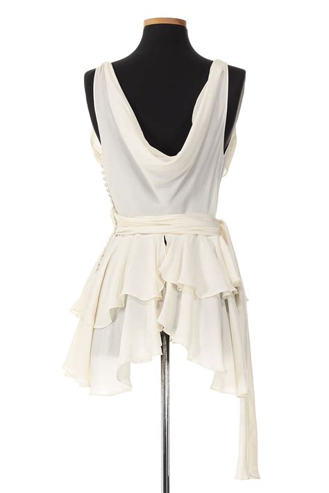Christian Dior White Flowy Blouse - Vintage Grace