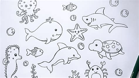How To Draw Sea Animals Draw So Cute at Elijah Gannon blog
