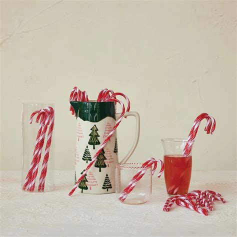 Fiori and Fern Plastic Candy Cane Drink Stirrers - Shop