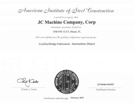 Image result for AISC Certificate
