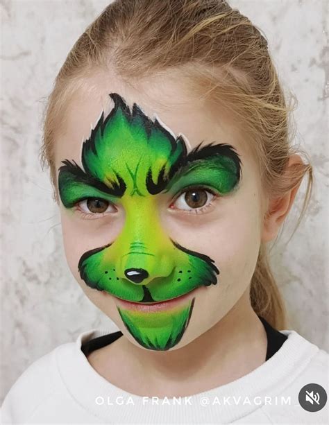 Pin by Sherri MacLean on Grinch Facepainting | Christmas face painting ...