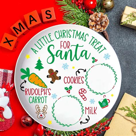 Amazon.com | AnyDesign Dear Santa Cookie Plate Rectangular Christmas ...