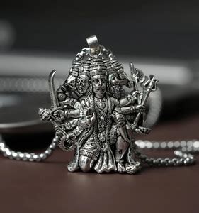 PRRITI PANCHMUKHI HANUMAN JI PENDANT WITH CHAIN Silver Stainless Steel ...