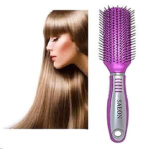 Buy Wizme Natural Soft Bristles Flat Hair Brush With Nylon Pins With ...