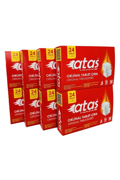 ATAŞ Mangal Kömür Semaver Firelighter Cubes Igniter Tablet Çıra 24 X 8 ...