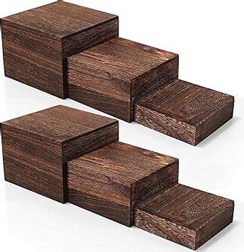 EXPORTIQ 6 Pcs Wood Display Risers Rustic Cupcake Stand Food Risers for ...