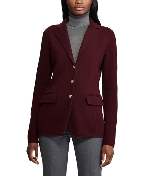 Lauren Ralph Lauren Sweater-Knit Blazer - Macy's | Blazer jackets for ...