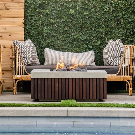 Canyon Bay 42 Inch Square GFRC Natural Gas Fire Pit Table in Natural by ...