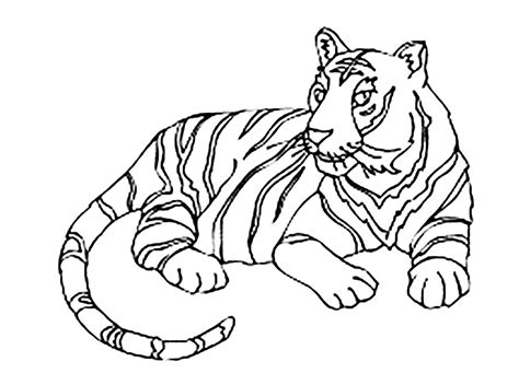 Printable tiger coloring page for kids - Tiger Coloring Pages