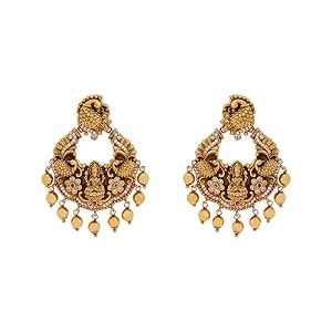 Kushal's Fashion Jewellery Ruby Gold Plated Ethnic Antique Earring ...