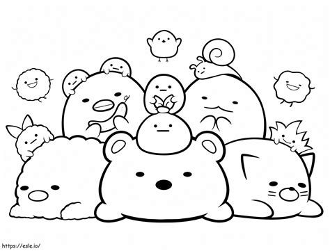 Sumikko Gurashi Characters coloring page