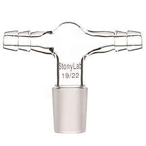 stonylab Glass Dual Hose Inlet Adapter, Borosilicate Glass T-Shape ...