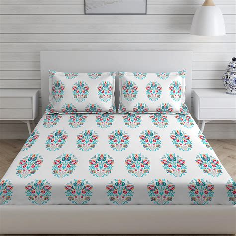 Buy LAYERS Marsala Green Cotton Super King Bedsheet Set - 274x274cm ...